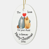 Dated Kerstkat Love voor je tante Quote Keramisch Ornament (Links)