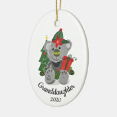 Dated Kerstmis Custom Teddy Bear Cute Speelgoed An Keramisch Ornament (Links)