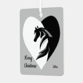 Dated Kerstpaard Silhouette Logo Ceramic Orna Metalen Ornament (Voorkant links)