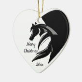 Dated Kerstpaard Silhouette Logo Keramisch Ornament (Links)