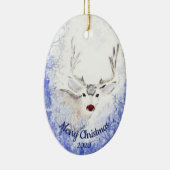 Dated kerstrenrenrenrendier Red-Nosed Animal Fun Keramisch Ornament (Rechts)