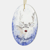 Dated kerstrenrenrenrendier Red-Nosed Animal Fun Keramisch Ornament (Links)