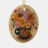Dated Mooie Moderne Kunst Koffie Cup Ornament (Rechts)