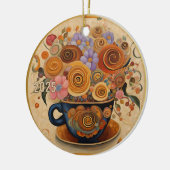 Dated Mooie Moderne Kunst Koffie Cup Ornament (Links)