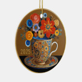 Dated Mooie Moderne Kunst Koffie Cup Ornament (Rechts)