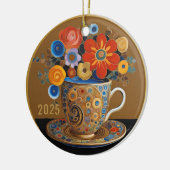 Dated Mooie Moderne Kunst Koffie Cup Ornament (Links)
