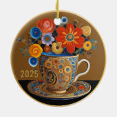 Dated Mooie Moderne Kunst Koffie Cup Ornament (Achterkant)