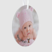 Dated Photo Baby's First Kerstmis met rendierster Ornament (voorkant)