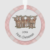 Dated Photo Baby's First Kerstmis met rendierster Ornament (achterkant)