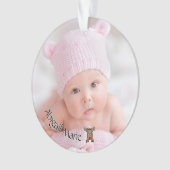 Dated Photo Baby's First Kerstmis met rendierster Ornament (voorkant)