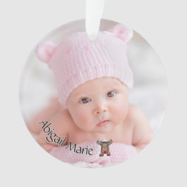 Dated Photo Baby's First Kerstmis met rendierster Ornament