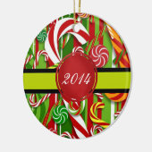 Dated Photo Kerstversier Sjabloon Keramisch Ornament (Links)