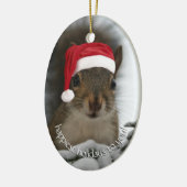 Dated Santa Squirrel™ gelukkigste Feestdagen Keramisch Ornament (Links)