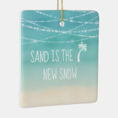 Dated Tropical Beach First Kerstmis in Florida Keramisch Ornament (Rechts)