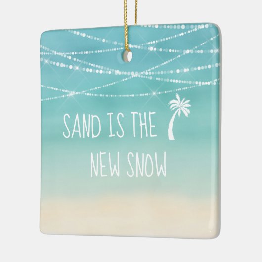 Dated Tropical Beach First Kerstmis in Florida Keramisch Ornament (Links)