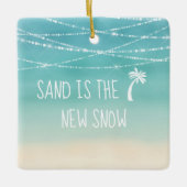 Dated Tropical Beach First Kerstmis in Florida Keramisch Ornament (Voorkant)
