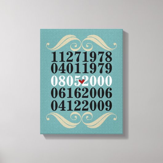 Dated Wall Art - 2 Children - Wrapped Canvas (Voorkant)