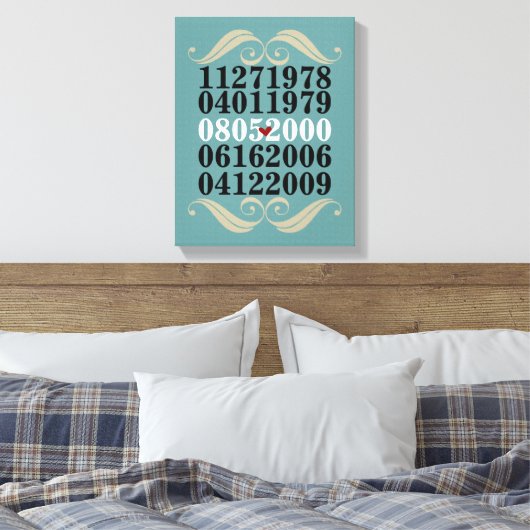 Dated Wall Art - 2 Children - Wrapped Canvas Afdruk (Insitu (Slaapkamer))