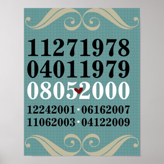 Dated Wall Art - Families met 4 kinderen Poster (Voorkant)