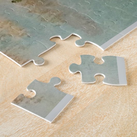 Dated, Waterverf Sandpiper Shore Beach Bird Art Legpuzzel (Zijkant)