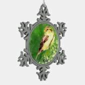 Dated Waterverf Song Sparrow Bird Natuur Art Tin Sneeuwvlok Ornament (Links)