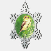 Dated Waterverf Song Sparrow Bird Natuur Art Tin Sneeuwvlok Ornament (Rechts)