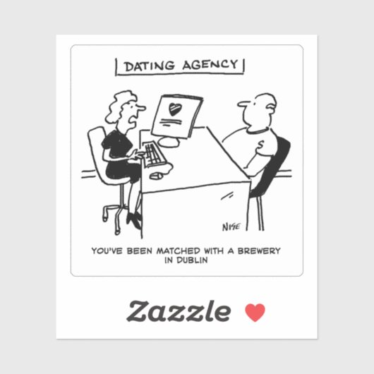 Dating Agency komt overeen met Man met Brewery Car Sticker (Vel)