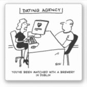 Dating Agency komt overeen met Man met Brewery Car Sticker (Voorkant)