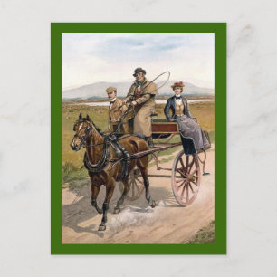 Dating Couple in Jaunting Cart Briefkaart