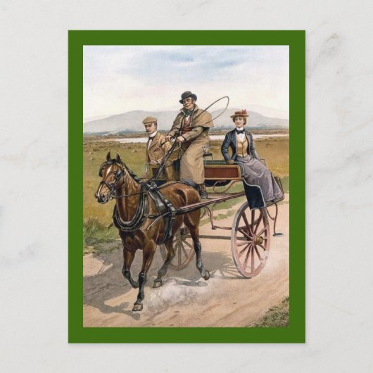 Dating Couple in Jaunting Cart Briefkaart (Voorkant)