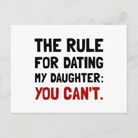 Dating Daughter Rule Briefkaart (Voorkant)