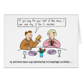 Dating Humor Cartoon Meal for Two Voucher (Voorkant Horizontaal)