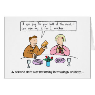 Dating Humor Cartoon Meal for Two Voucher