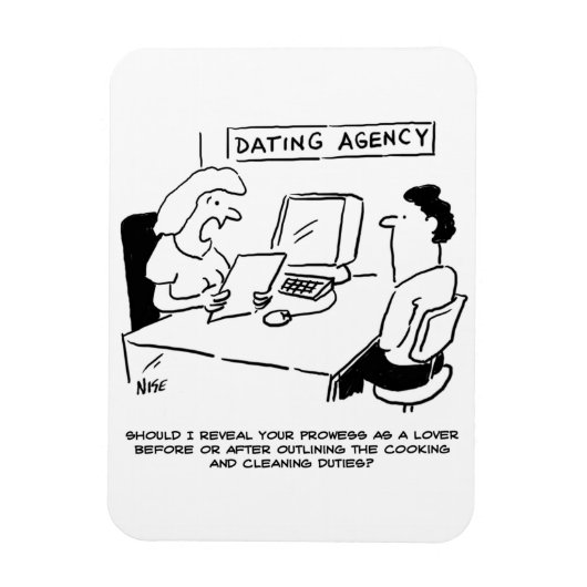 Datingbureau - Vaardigheid als minnaar. Grappig Magneet (Verticaal)