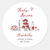 Dat's Amore Italiaanse handgetekende rode bruids-s Ronde Sticker (Voorkant)