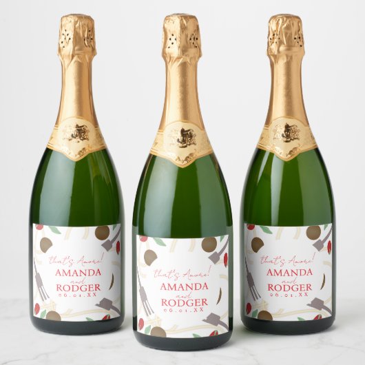 Dat's Amore Italiaanse Pasta Bruiloft Sparkling Wijnetiket (Flessen)