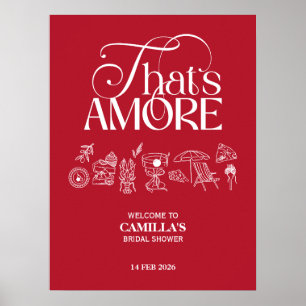 Dat's Amore met de hand getekende Bruids Shower Poster