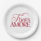 Dat's Amore Rood script Bruiloftsfeestje Papieren Bordje (Voorkant)