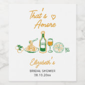 Dat's Amore Rustic Italiaans Eten Bruidsfeest Wijn Etiket (Enkel label)