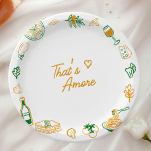 Dat's Amore Rustieke Italiaans Eten Bruiloftsborre Papieren Bordje