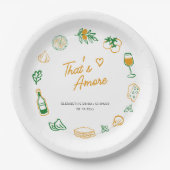 Dat's Amore Rustisch Italiaans Eten Bruidsfeest Papieren Bordje (Voorkant)