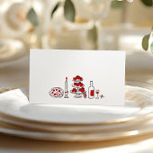 Dat's Amore Whimsical Italiaans Rood Bruidsmeisje  Plaatskaartje