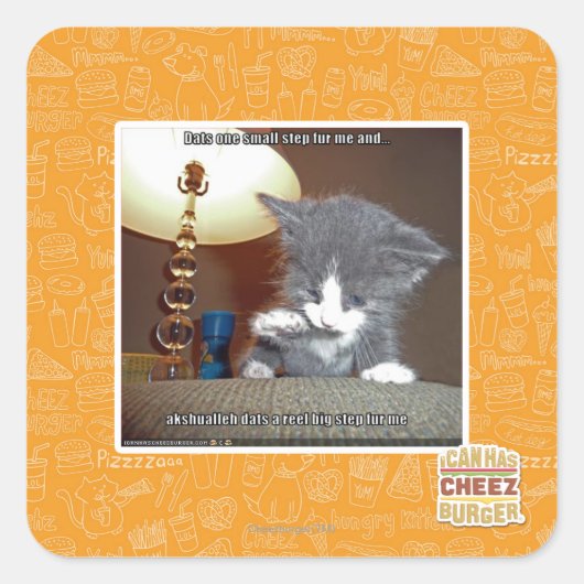 Dats een kleine stap voor mij vierkante sticker (Voorkant)