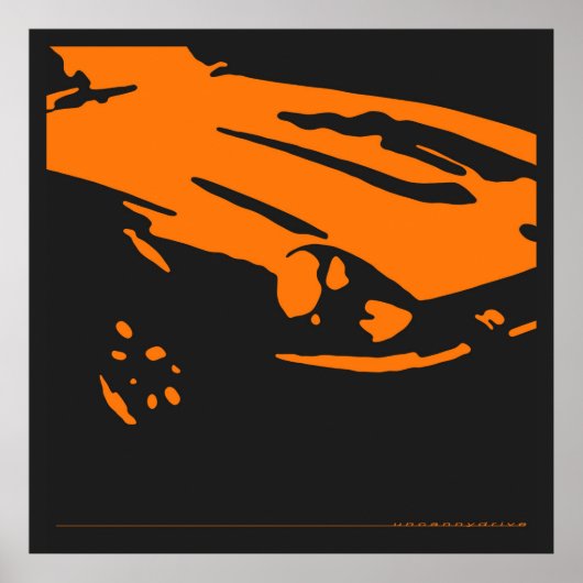 Datsun 240Z Detail - Oranje poster (Voorkant)