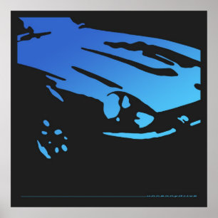 Datsun 240Z-gegevens - blauw poster