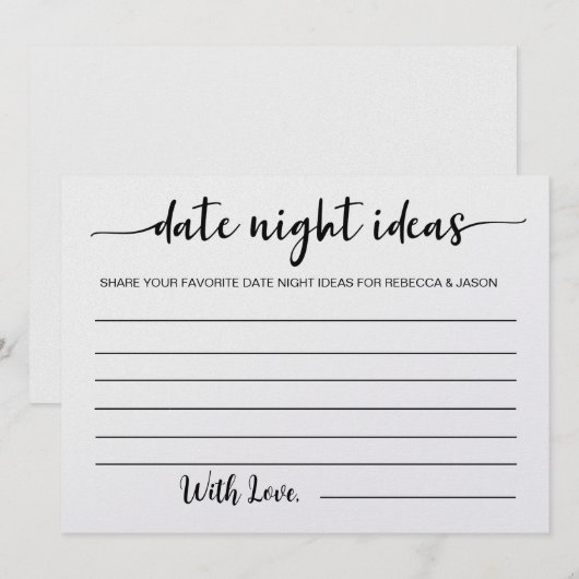 Datuacht ideeën Kaart Vrijgezellenfeest game (Voorkant / Achterkant)