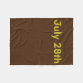 Datum 28 juli fleece deken (Voorkant (Horizontaal))