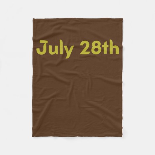 Datum 28 juli fleece deken (Voorkant)
