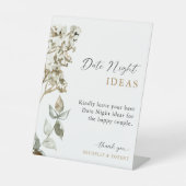Datum acht ideas Boho Pampas Grass Wedding Elegant Reclamebord Met Voetstuk (Voorkant)