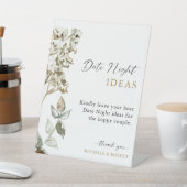 Datum acht ideas Boho Pampas Grass Wedding Elegant Reclamebord Met Voetstuk (Insitu)